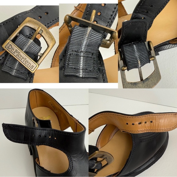 Vintage Dr. Martens England 90s Greasy Black Jazz Heel T Bar MIE Mary Janes UK 5 - Picture 14 of 15